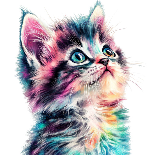 Colorful Cats Fabric Panel 6