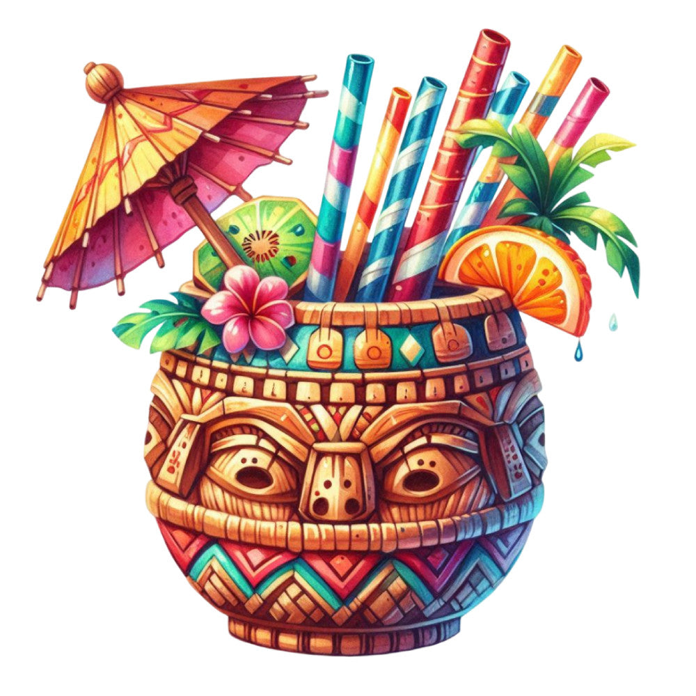 Tiki Cups Fabric Panel 37