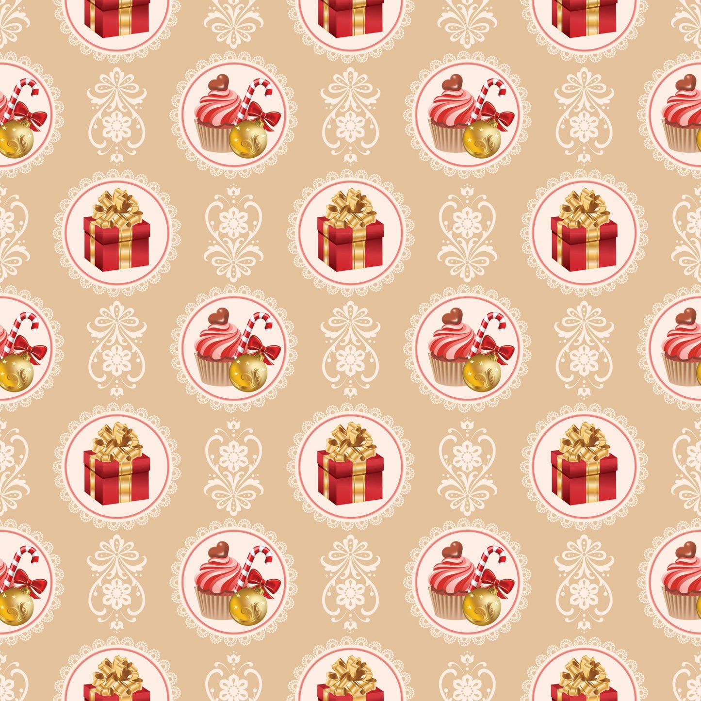 Christmas Love Pattern 4 Quilting Cotton Fabric