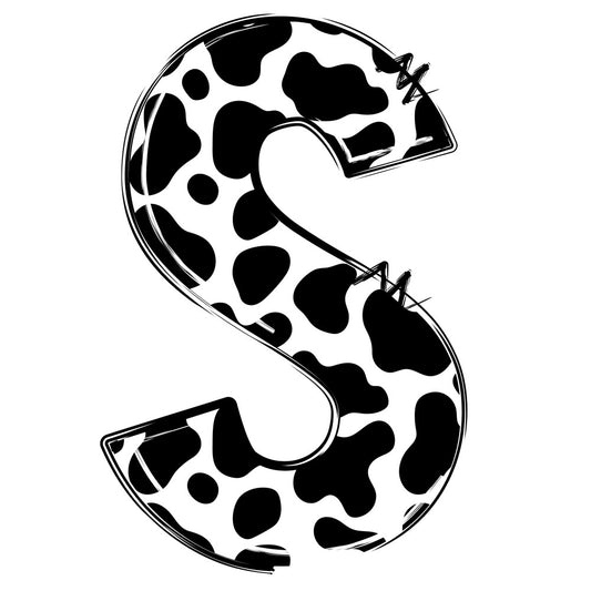 Cow Print Alphabet Fabric Panel 25
