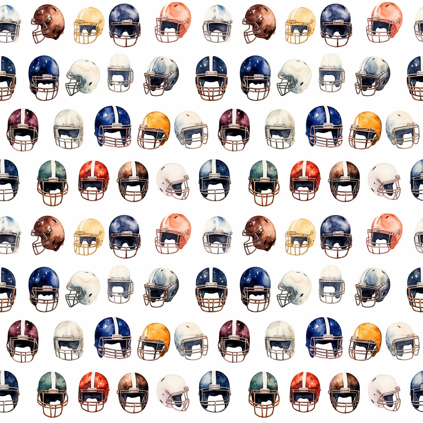 Watercolor Football Pattern 2 Quilting Cotton Fabric