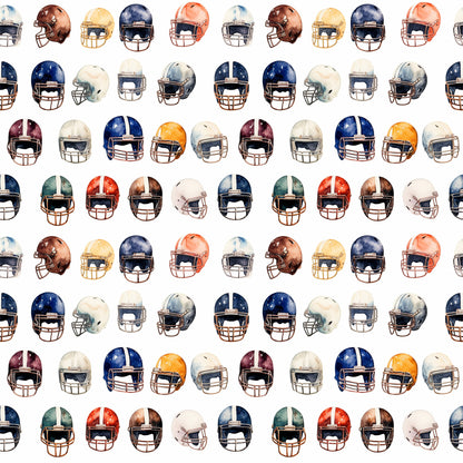 Watercolor Football Pattern 2 Quilting Cotton Fabric