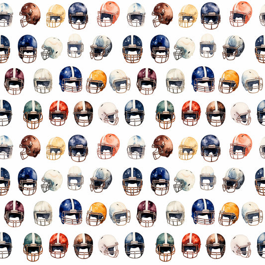 Watercolor Football Pattern 2 Quilting Cotton Fabric