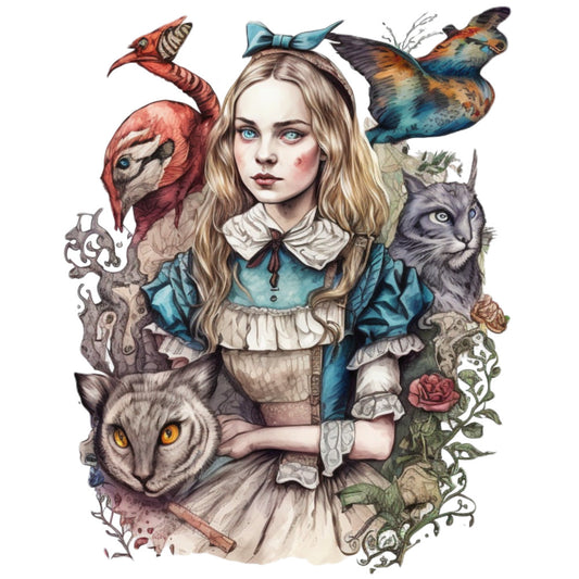 Classic Alice in Wonderland Fabric Panel 40