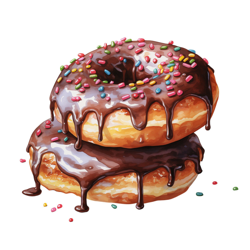 chocolate brown, candy pink, golden yellow, bright red, mint green, sky blue, food, donuts, dessert, sprinkles, whimsical, playful, fun, cheerful, cute, sweet treat, bakery, confectionery, children, kids, novelty, colorful, vibrant, modern, contemporary, indulgent, sugary, frosting, glaze, drip design