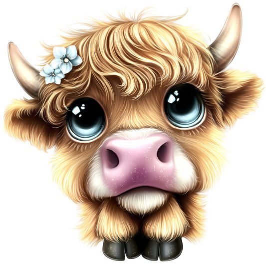 Adorable Highland Cows Fabric Panel 32