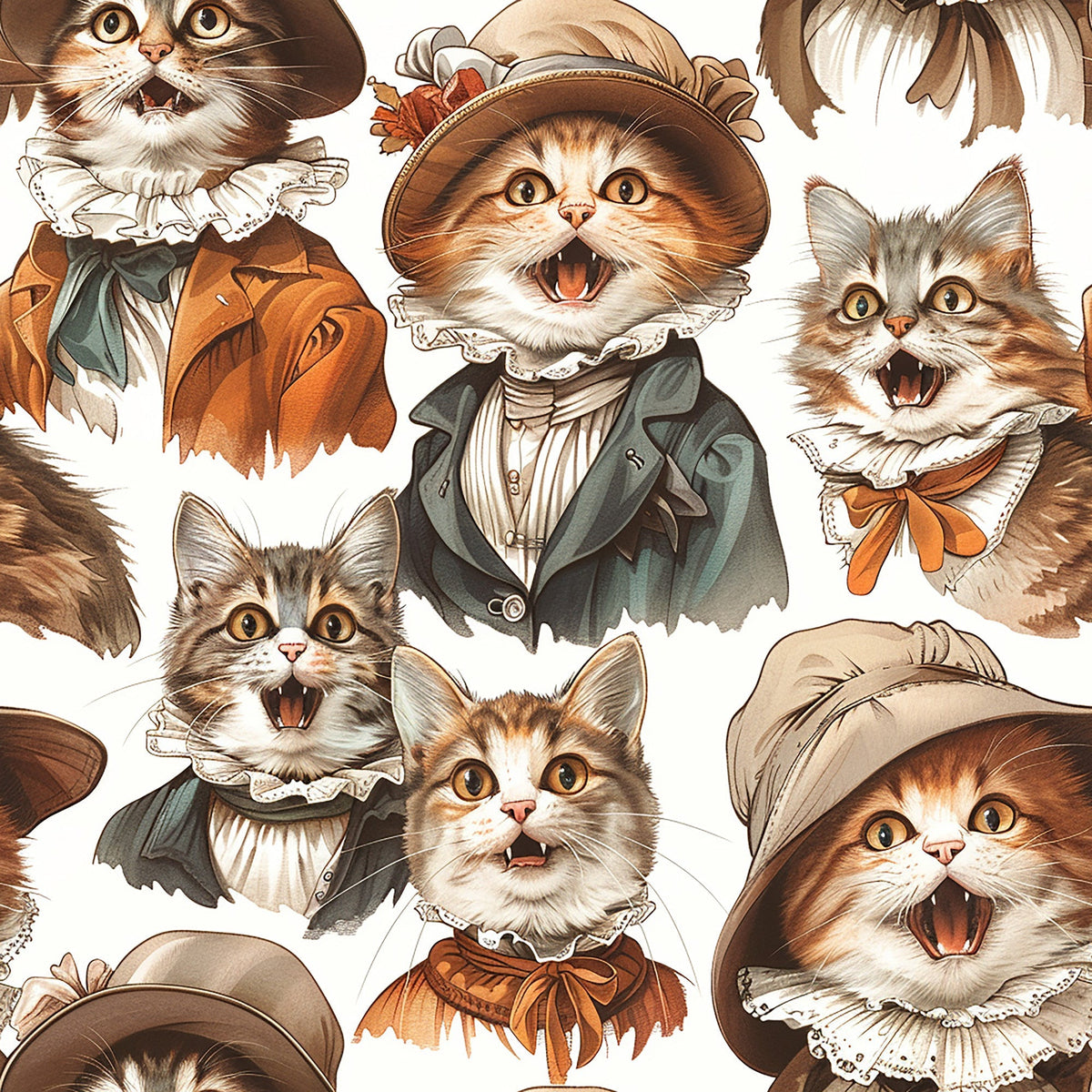 Whiskered Gentry Pattern 6 Minky Fabric