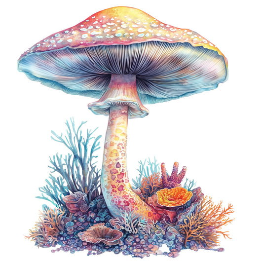 Underwater Mushrooms Fabric Panel 7