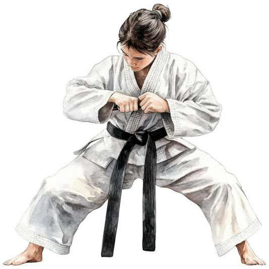 martial arts, karate, judo, sports, athletic, beige, cream, white, gray, black, portrait, people, figure, action pose, strength, discipline, traditional, asian culture, instructional, training, exercise, fitness, monochrome, realistic illustration, detailed artwork, performance, movement, dynamic pose