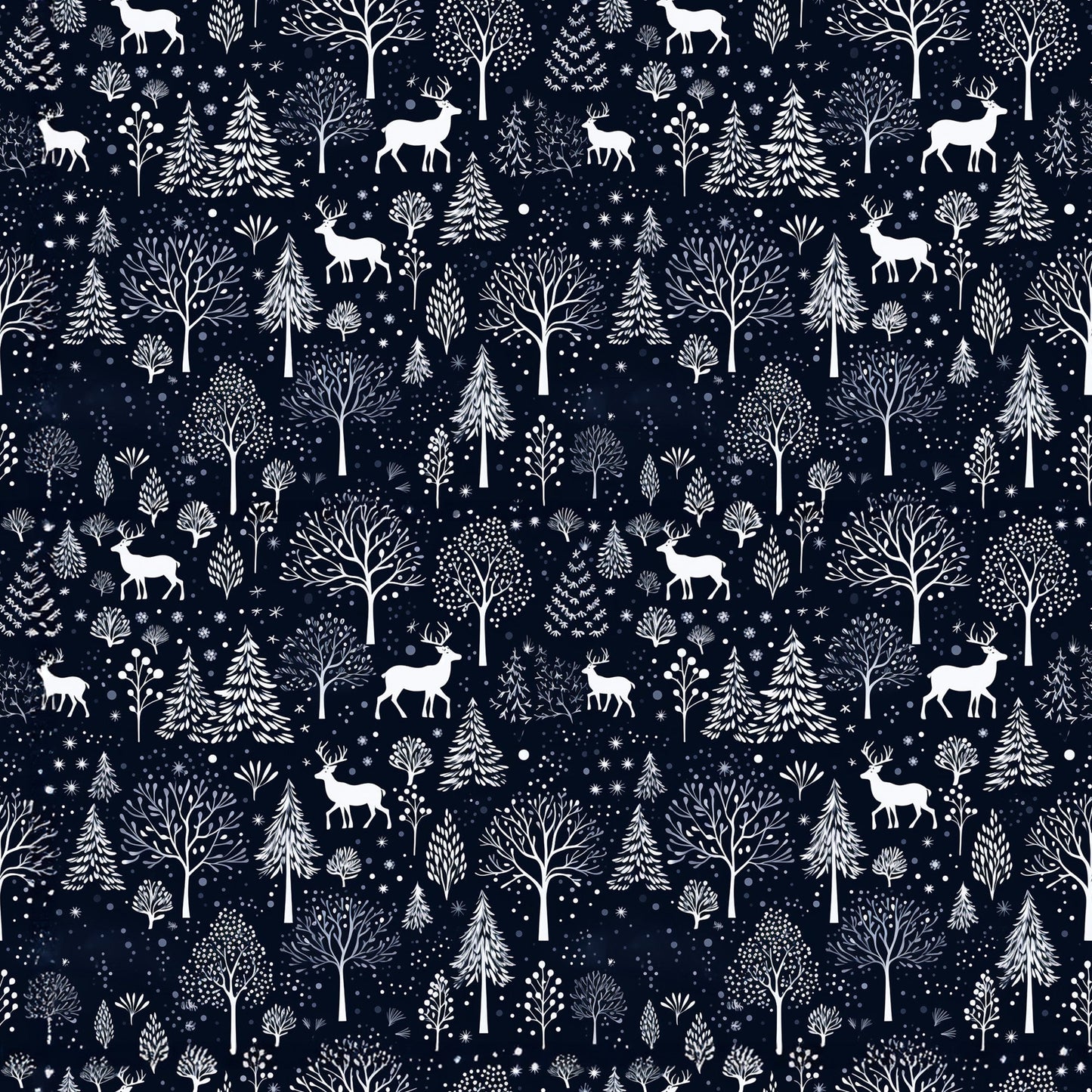 Delft Blue Winter Pattern 1 Quilting Cotton Fabric