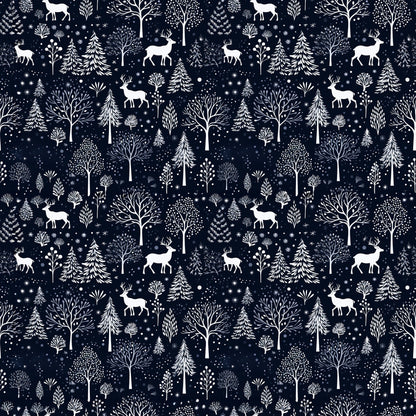 Delft Blue Winter Pattern 1 Quilting Cotton Fabric