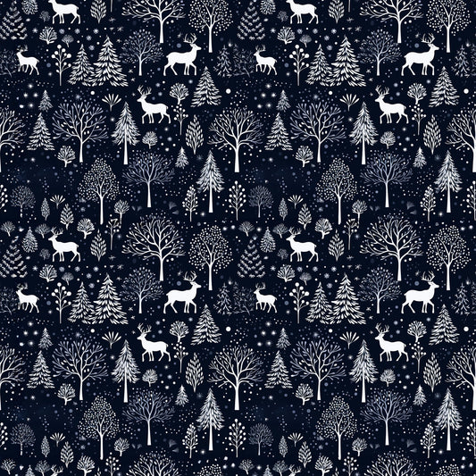 Delft Blue Winter Pattern 1 Quilting Cotton Fabric