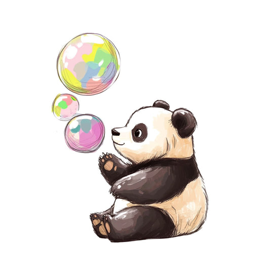 Cute Panda Bears Fabric Panel 5