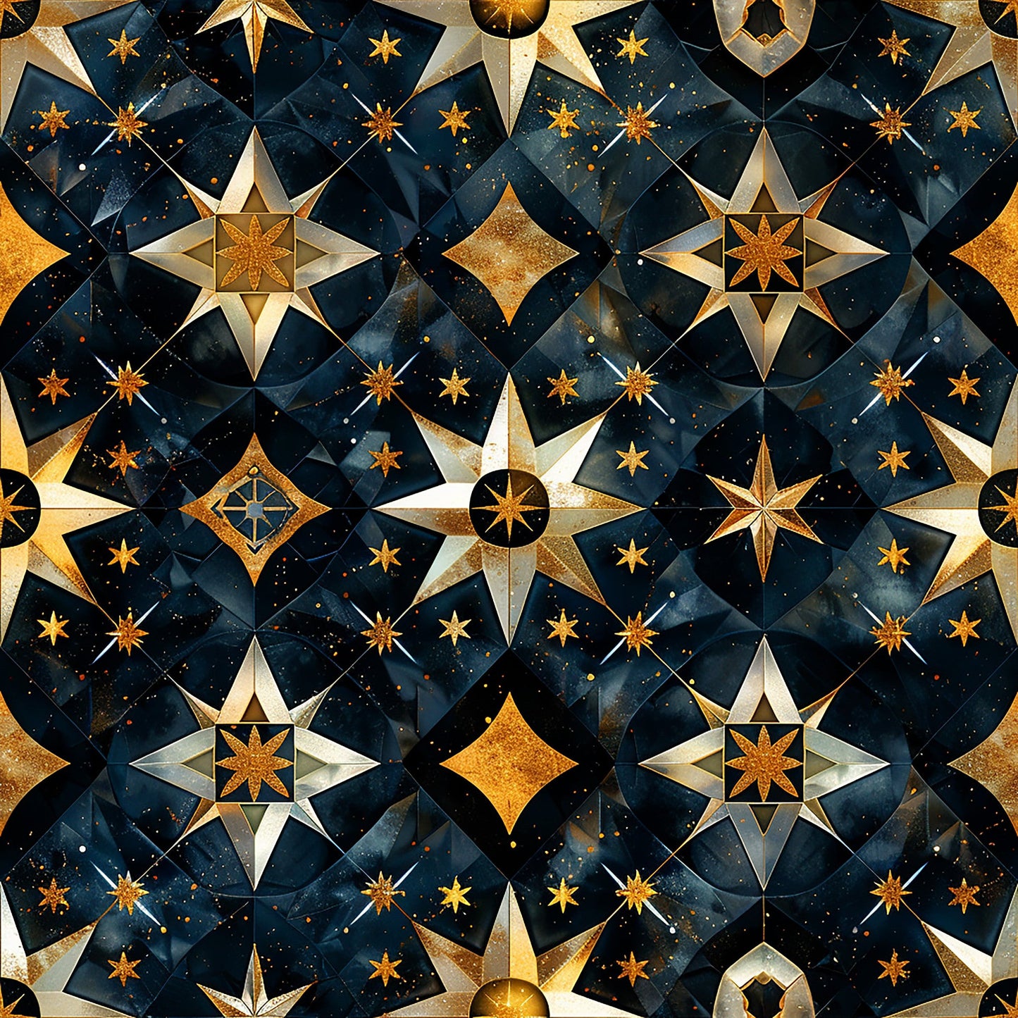 Baroque Celestial Pattern 2 Quilting Cotton Fabric