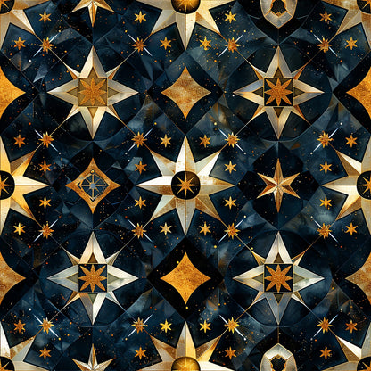 Baroque Celestial Pattern 2 Quilting Cotton Fabric