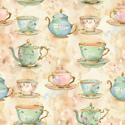 Pastel Porcelain Pattern 7 Minky Fabric