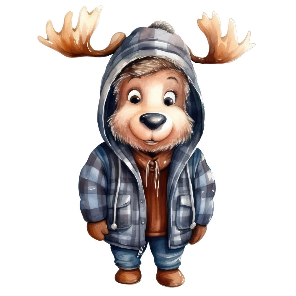 Woodland Animals in Clothes Fabric Panel 14