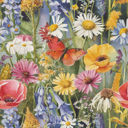 Painted Meadow Pattern 2 Minky Fabric
