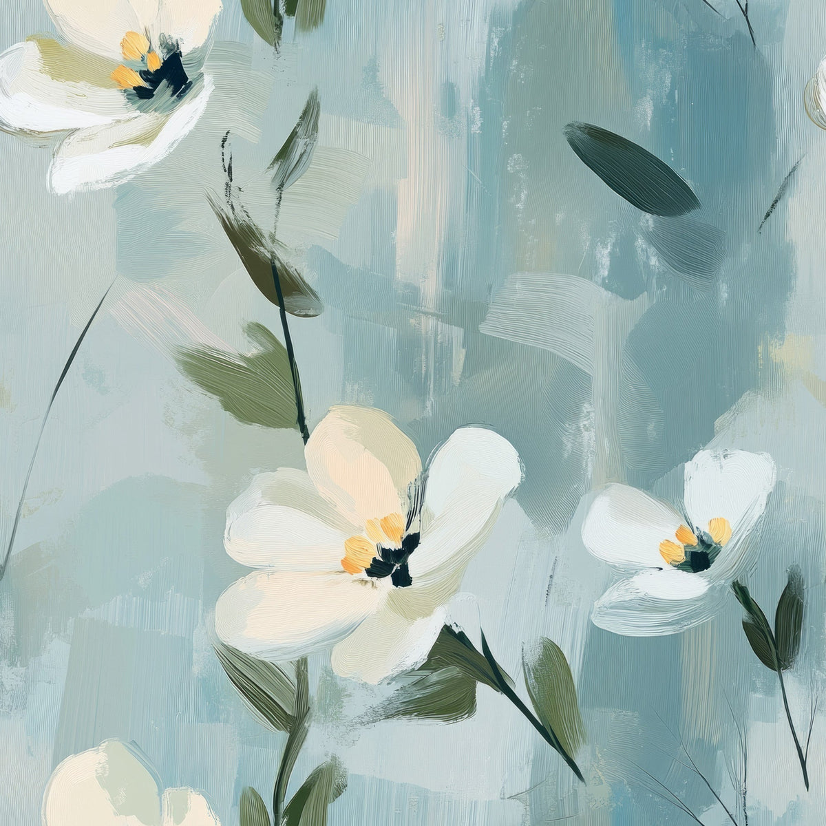 Painted Blossoms Pattern 17 Minky Fabric