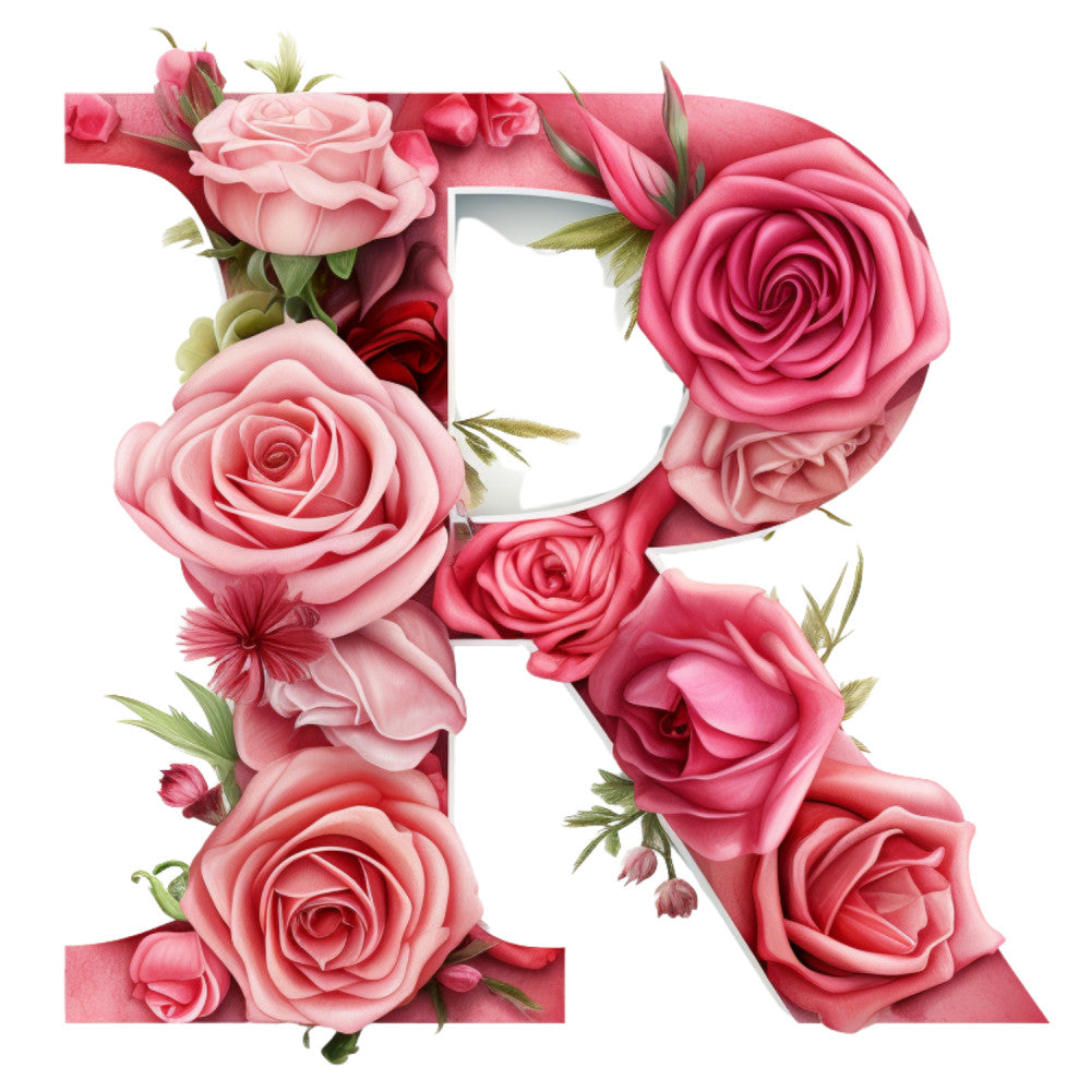 Rose Alphabet Fabric Panel 14