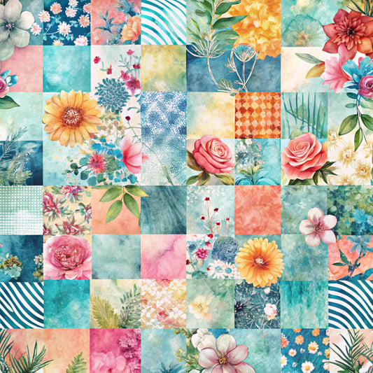 Spring Patchwork Pattern 6 Quilting Cotton Fabric