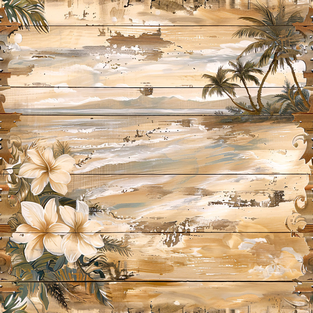 Tropical Beach Scenes Fabric Panel 20