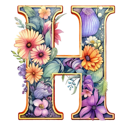 Alphabet Flowers Fabric Panel 25