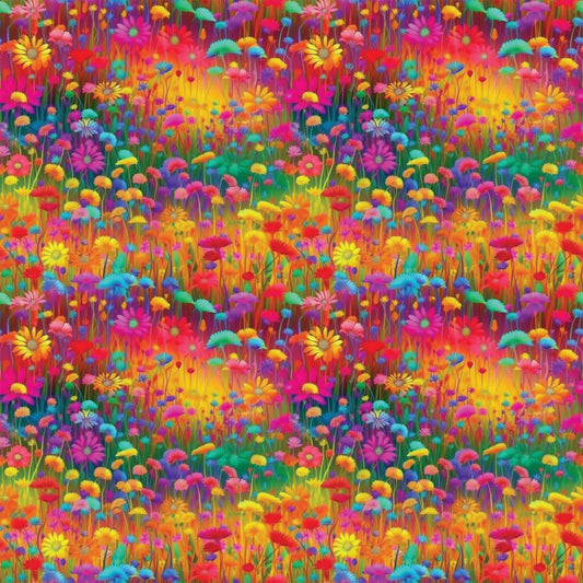 Colorful Animals and Plants Pattern 11 Quilting Cotton Fabric