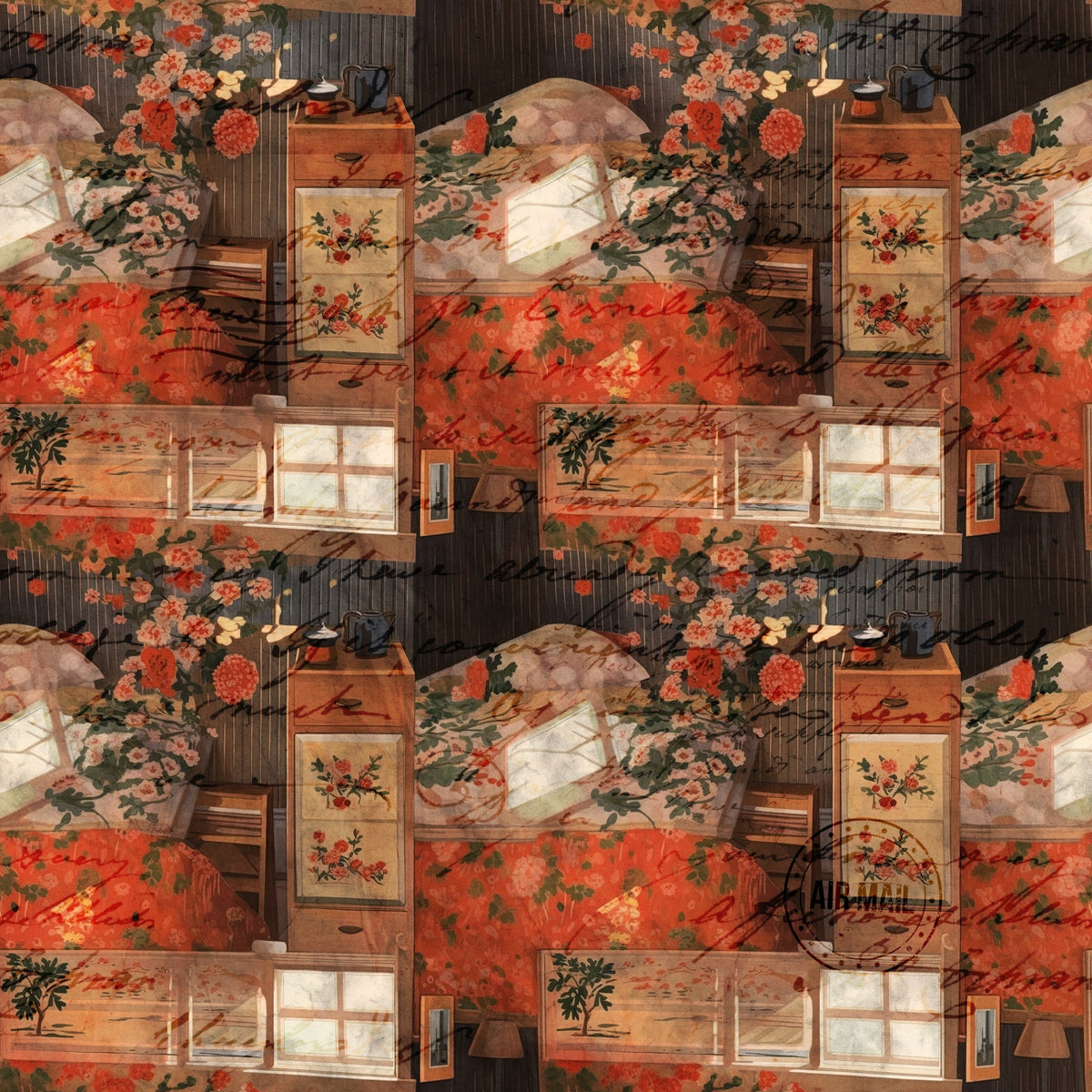 Postmarked Parlor Pattern 5 Minky Fabric