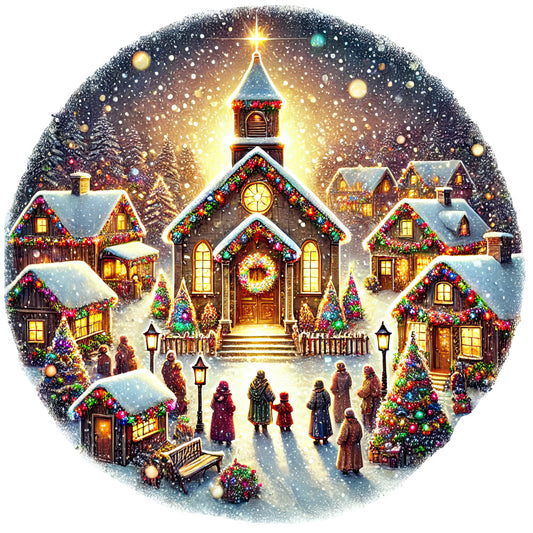 Christmas Villages Fabric Panel 37