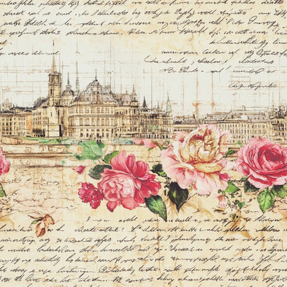 Postcard Roses Pattern 9 Minky Fabric