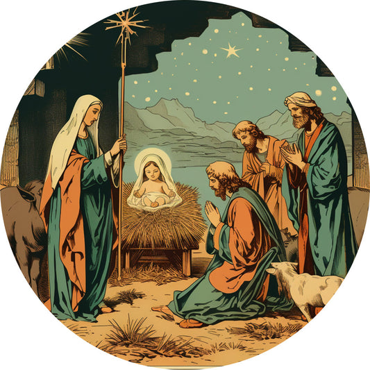 Nativity Christmas Ornaments Fabric Panel 43
