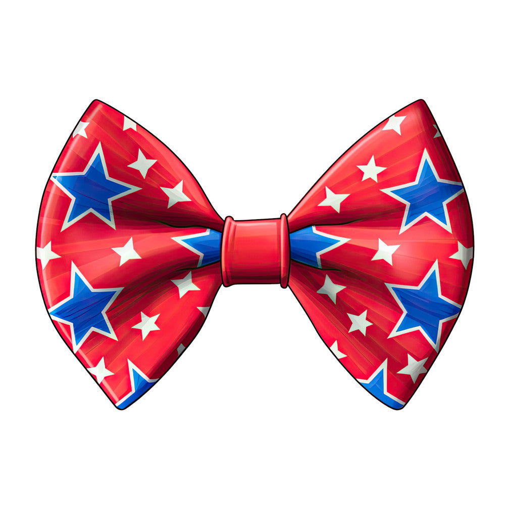 red, blue, white, patriotic, stars, bow tie, geometric, whimsical, playful, fun, cheerful, bright, bold, novelty, children's, kids, festive, americana, independence day, fourth of july, summer, modern, vibrant, elegant, decorative, apparel, accessories, clothing trim, ribbons