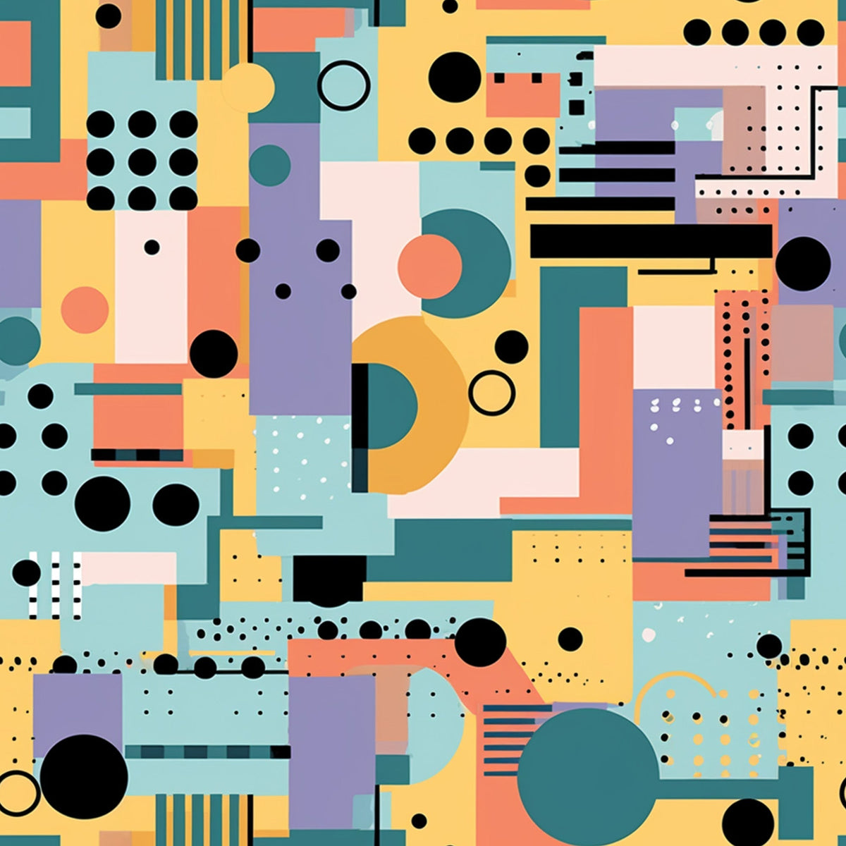 Memphis Pop Pattern 12 Minky Fabric