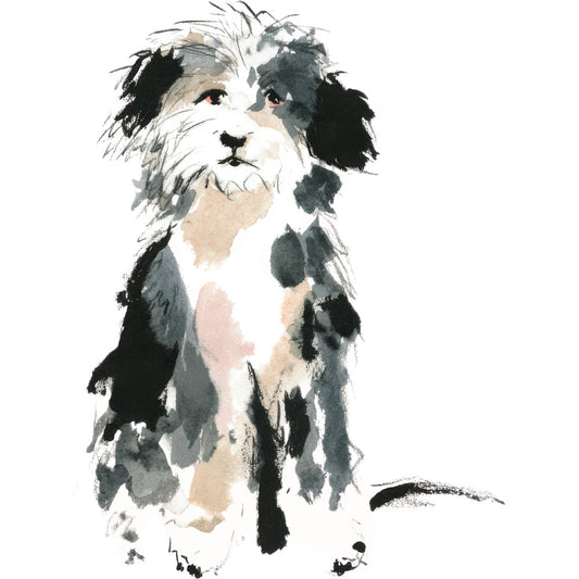 Handdrawn Doodle Dog Fabric Panel 54