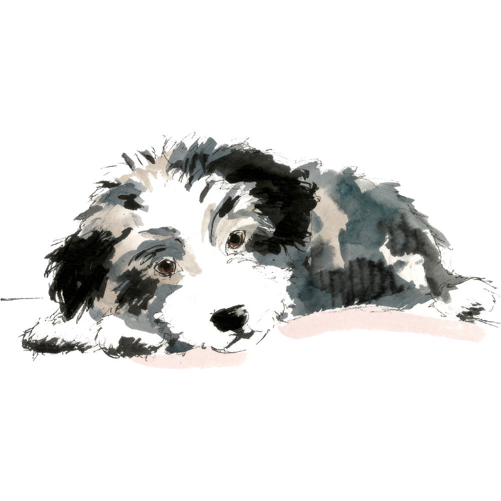 Handdrawn Doodle Dog Fabric Panel 33