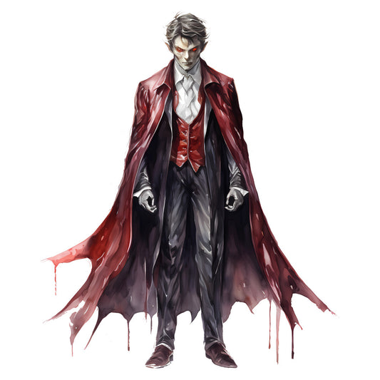 burgundy, deep red, wine red, charcoal gray, black, pale gray, silver, gothic, vampire, dark fantasy, elegant, dramatic, mysterious, theatrical, character portrait, fantasy character, cape, cloak, formal wear, period costume, supernatural, dark romance, victorian, moody, sophisticated, male character, fantasy illustration, dramatic styling
