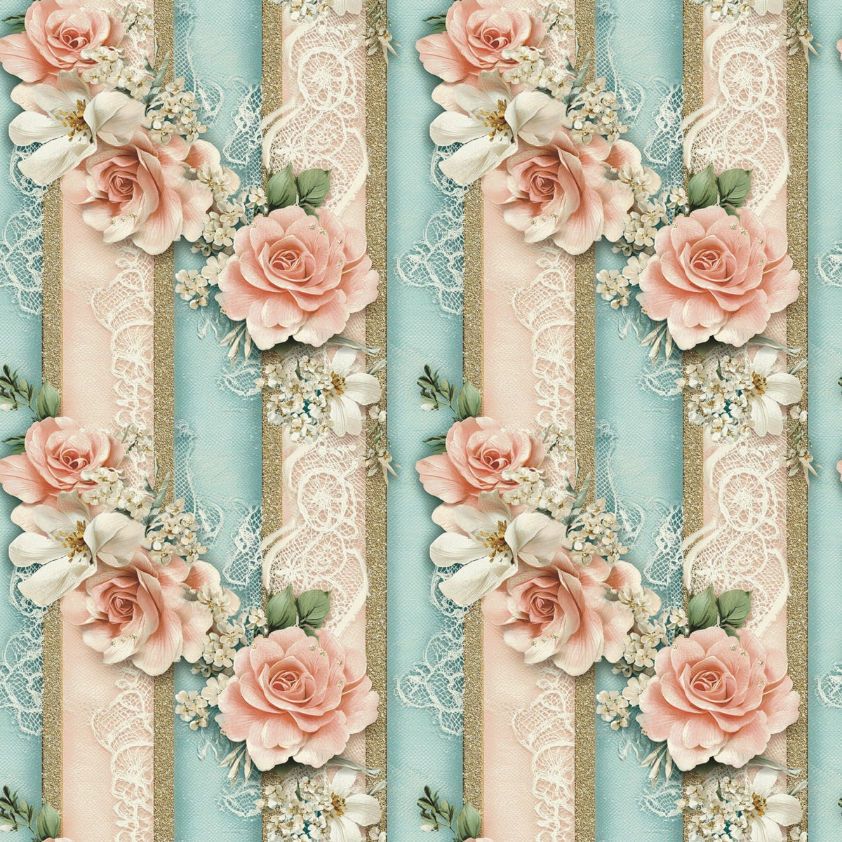 Roses and Lace Pattern 5 Minky Fabric