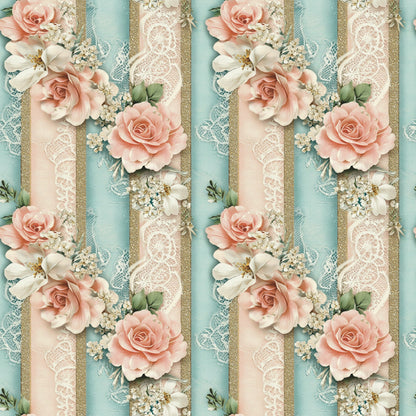 Roses and Lace Pattern 5 Minky Fabric