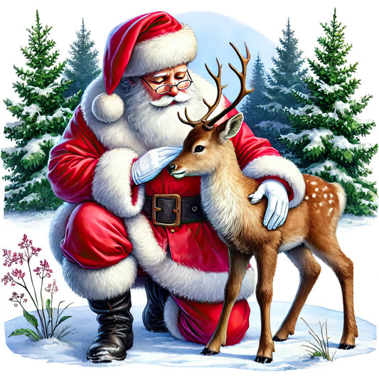 Santa Claus Scenes Fabric Panel 15