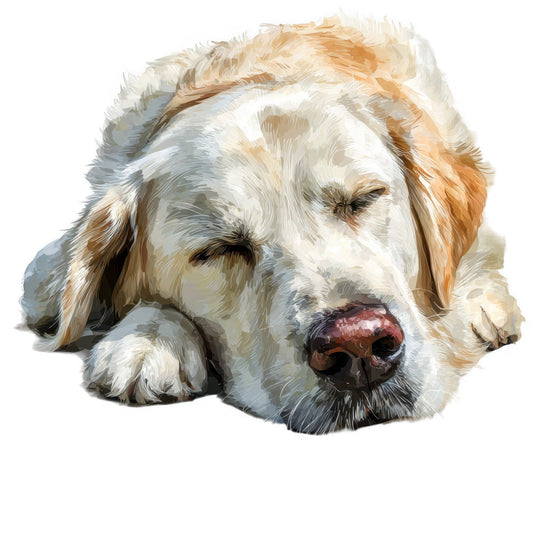dog portrait, labrador, golden retriever, cream white, tan brown, rust orange, animal lover, pet themed, dog breed, realistic portrait, wildlife art, dog face, canine, nature inspired, animal illustration, traditional art style, detailed artwork, dog fabric, pet owner gift, animal motifs, dog lover fabric, portrait style, gentle expression, sleeping dog, peaceful animals