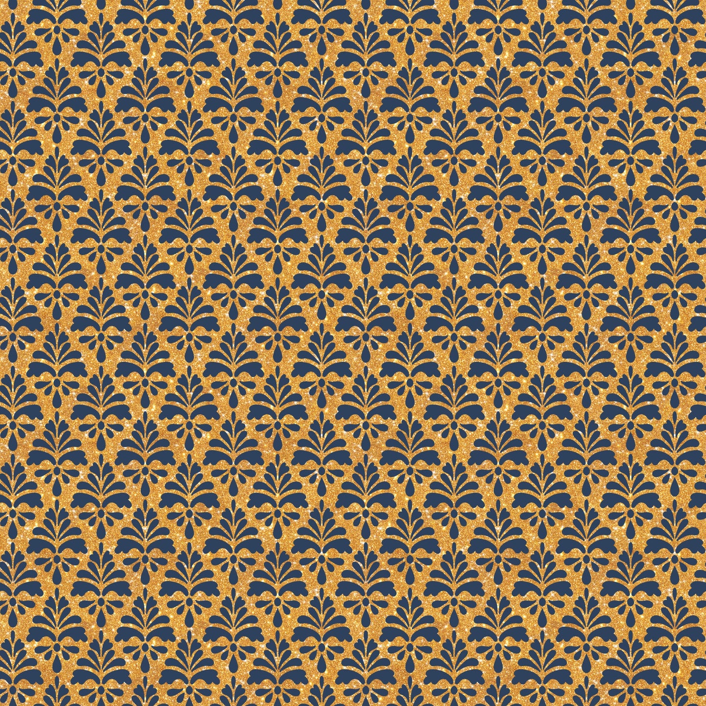 Navy and Gold Celebration Pattern 8 Quilting Cotton Fabric