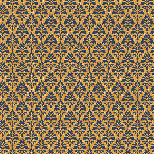 Navy and Gold Celebration Pattern 8 Quilting Cotton Fabric
