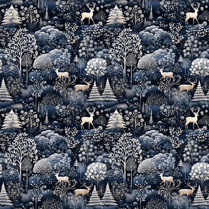 Delft Blue Winter Pattern 6 Quilting Cotton Fabric