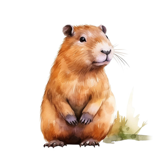 Watercolor Capybaras Fabric Panel 20