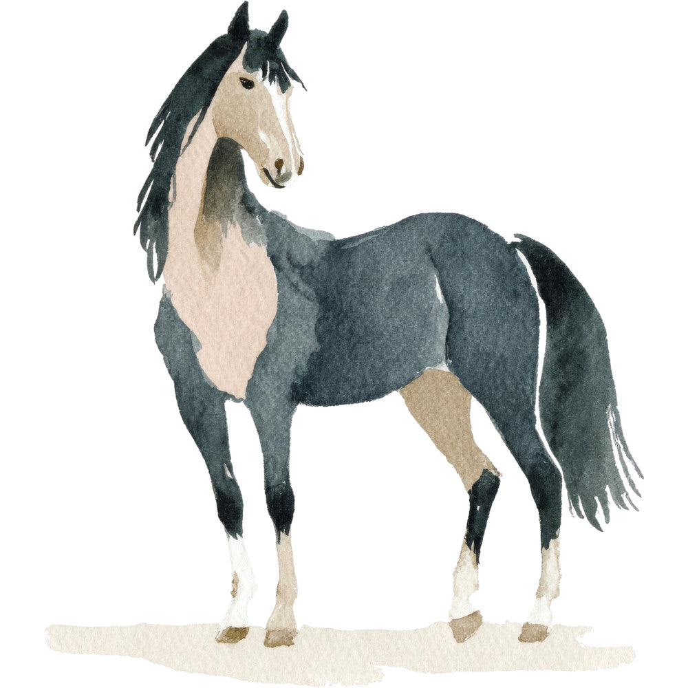 Watercolor Horses Fabric Panel 33