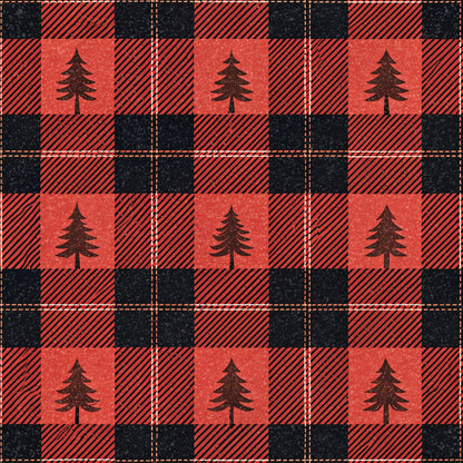 Classic Red and Black Buffalo Plaid Pattern 5 Quilting Cotton Fabric