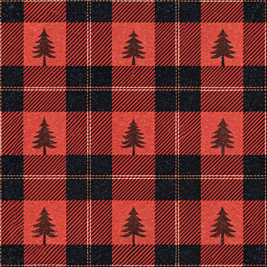 Classic Red and Black Buffalo Plaid Pattern 5 Quilting Cotton Fabric