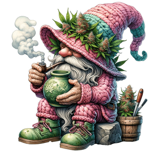 Cannabis Garden Gnomes Fabric Panel 8