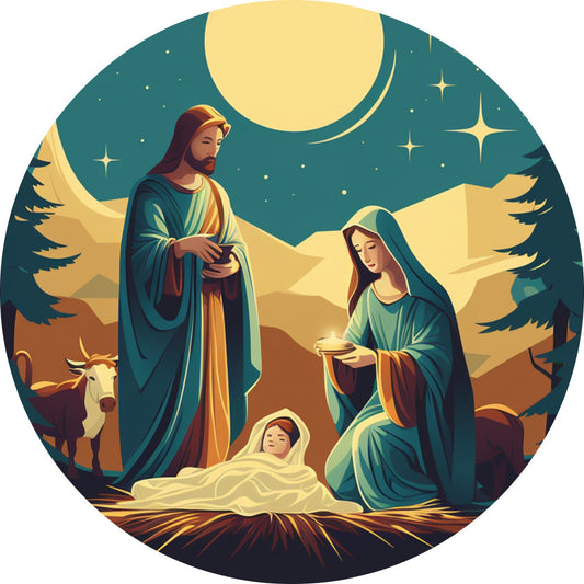 Nativity Christmas Ornaments Fabric Panel 28